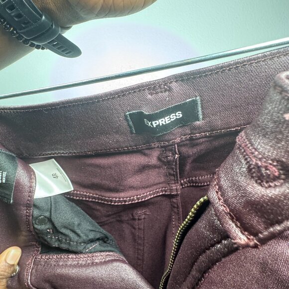 Express Coated Burgundy Skinny Jeans – Size 4R - Picture 3 of 3